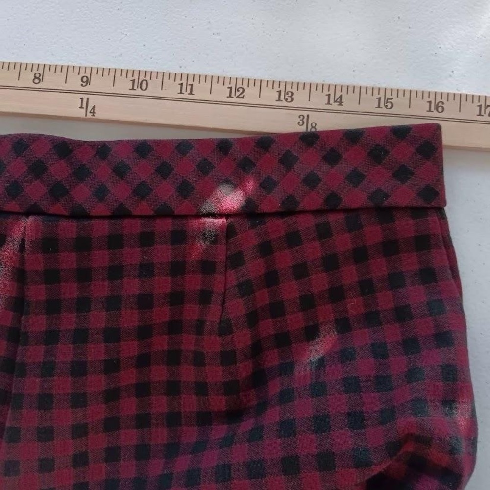 J. Jill Pants Womens Medium Burgundy Black Ponte Slim Leg Stretch Plaid Gingham - Picture 7 of 10